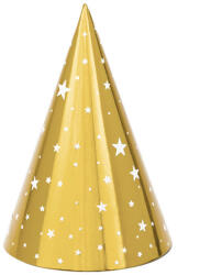  Parti sapkák Stars, arany, 16cm (1 db / 6 db. ) (CPP20)