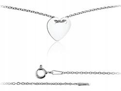 Lovrin Ezüst karkötő "celebritás" szív 925 sima lemez szív divatos (12156)