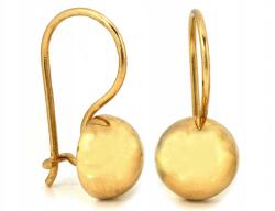 Lovrin Arany fülbevaló 585 elegáns, fényes félgömbök hosszabb akasztón 1.56g
