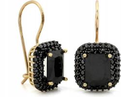Lovrin Arany fülbevaló 585-ös karabinerekkel, fekete kövekkel, fekete ródiumozással, ajándékba neki