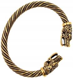  Északi Viking karkötő Farkas Punk Fenrir arany színű fém karkötő (F58)