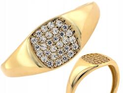 Lovrin Arany gyűrű, mint egy pecsétgyűrű 585, cirkónia kövekkel, négyszögletes foglalat, súly: 1, 43g (50751310)