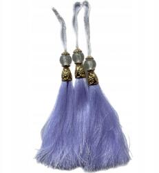 Gipiurowo Aranyszínű gyöngyökkel díszített fülbevaló, fehér, 12 cm (koral złotym biały)