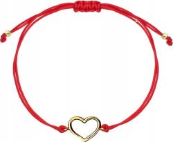 Lovrin Arany karkötő 585 piros zsinóros szív zsinór 14k szívecske keret (Lovrin 74427)