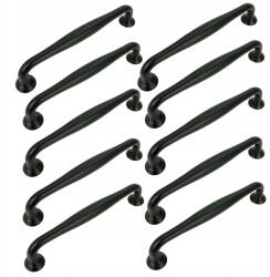 B&B 10 db Fekete bútorfogantyú 128 mm retro fogantyúk szekrényekhez fiókokhoz bútorokhoz (Z10 U105 L128 CZ)