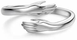  ezüstözött gyűrű "Ölelő kezek" Hug Me Karmok Rock Punk Hal motívum (g56)