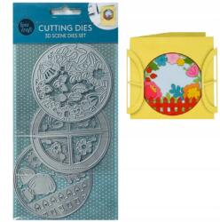 Avec Vágó készlet 3D sablon 3 db Jelenet Virágok Kivágó ablak Avec (2698)