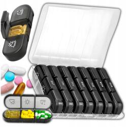  Gyógyszeradagoló doboz, gyógyszeres kazetta, tablettaszervező 7 napra, napi 3 alkalomra, tároló (Pudełko organizer kasetka na leki tabletki)