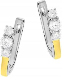 Lovrin Ezüstözött, aranyozott 925-ös fülbevaló Elegáns Cirkónia kővel, ajándék nőknek (Lovrin 58094)