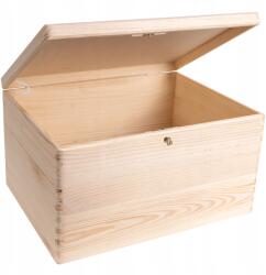 Creative Deco Fa doboz kulccsal, fedővel ajándék tároláshoz, 40x30x24 cm (X0020JQDK3)