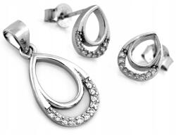 Lovrin Divatos 925-ös ezüst ékszerszett cirkóniákkal, 2, 36g (fülbevaló medál) (60621108)