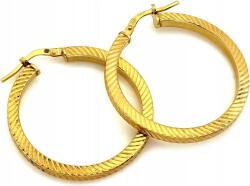 Lovrin Aranyozott ezüst fülbevaló, modern, díszített körökkel, 32 mm-es, divatos, 925-ös