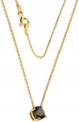 Lovrin Ezüstözött, 925-ös ezüst nyaklánc fekete cirkónia köves medállal ajándéknak is kiváló (Lovrin 63057)