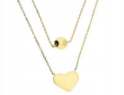 Lovrin Arany nyaklánc 585 dupla lánccal, golyóval és szívvel, ajándékba, 14k