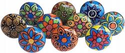  Színes, Festett Kerámia Gombok 10 Db Ajtóra, FióKRA Különböző Minták (ROKRAF)