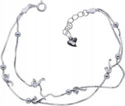 Lovrin 925-ös ezüst láncos karkötő, hangszerekkel, ajándék