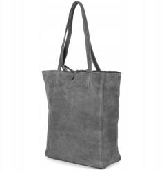 Beltimore Olasz bőr kézitáska Női táska velúr bőr klasszikus shopper (W18grey)