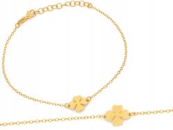 Lovrin 925-ös sterling ezüst, aranyozott, négylevelű lóherés, láncos karkötő, 1, 12g ajándéknak is kiváló (60047951)