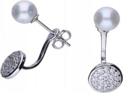 Lovrin Ezüst fülbevaló 925 cirkóniával és gyöngyökkel 2, 98g Egyedi design ajándékba (Lovrin 50053)