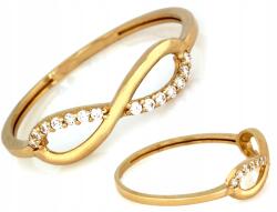 Lovrin Arany gyűrű 585 végtelen jellel, r12 méretben, fehér cirkónia kövekkel, 1.42g