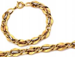 Lovrin Arany karkötő 585-ös, masszív szemekből álló modell, kétféle arany szín, ajándékba (Lovrin)