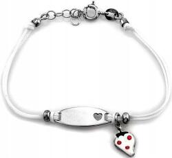 Lovrin 925 ezüst karkötő fehér eperrel elegáns ajándék mintával 16cm (Lovrin)