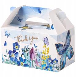 Giiffu Ajándékdobozok Kék Pillangókkal és Virágokkal 16x9x9 cm 12 Darab