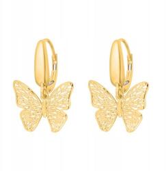 Lovrin 585-ös arany fülbevaló áttört pillangó mintával könnyű és finom kiegészítő (61110462)