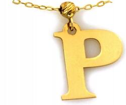 Lovrin Arany nyaklánc 585-ös finomságú, "p" betűs medállal, modern és divatos design, ajándéknak is kiváló (Lovrin 58847)