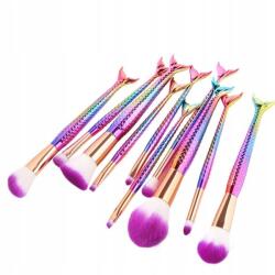 Lewer Szett Sminkecsetek Sellő 10DB Színes (XA137)