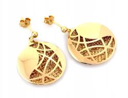 Lovrin Arany színű, függő, áttört mintás fülbevaló 585-ös sárga aranyból, 6.13g súlyú, elegáns