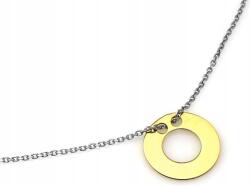 Lovrin Elegáns női nyaklánc, celebstílusú, aranyozott karikával (r45), 925-ös ezüst