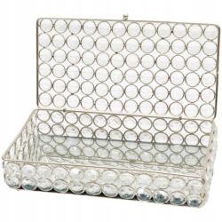  Tükörrel És Kristályokkal Díszített Doboz Apróságoknak Glamour Ékszerek 21x11x5, 5 (SZKATUŁKA Z LUSTREM KRYSZTAŁKAMI NA DROBIAZGI)