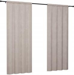 NOW-ART Kész bársony függöny 140x270 bársony függönyök nappaliba bézs függönyök (Zasłona welurowa 270 beżowa)