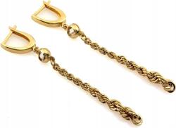 Lovrin Arany fülbevaló, hosszú, korda lánccal és cirkóniával, angol záras, 585-ös arany