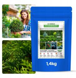 Green Oro Tápoldat tujákhoz és tűlevelűekhez, tavaszi, barnulás ellen, fenyőkhöz is, 1, 4kg Chisso (Nawóz Przeciw Brazowieniu Tui Igieł1,4kg)