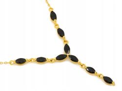 Lovrin Ezüstözött arany nyaklánc ónixokkal, 925-ös finomságú, 3.30g, 44-es méret, ajándéknak is kiváló (62569090)