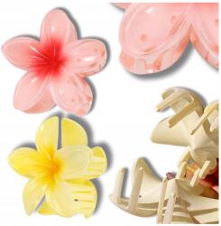 Hajcsat szett, 2 db virágos hajcsat, Plumeria virág, nagy méretű csat (Zestaw 2 szt spinki do włosów hawajski styl)