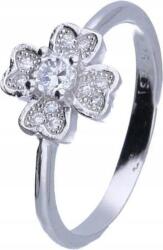 Lovrin Ezüst 925 gyűrű fehér cirkónia virággal, 12-es méret, divatos női