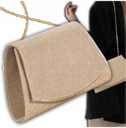 EdiBazzar Arany Színű Kis Alkalmi Borítéktáska Estélyi Táska Lánccal Elegáns Mini (Torebka Wizytowa elegancka mini)