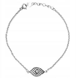 Lovrin 925-ös ezüst karkötő, láncos, mandula alakú, cirkónia kövekkel díszített, divatos (Lovrin108267)