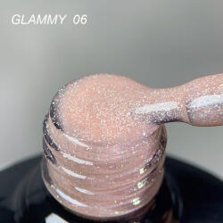 Everin Rubber Base Everin Soo Glammy 06 - Bază rubber Nude-Bej cu Sclipici Holografic Fin, HEMA & TPO Free, 12ml (SOOG-06)