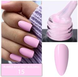 Everin Rubber Base Everin Fast Building 15 - Bază rubber Baby Pink, HEMA & TPO Free, 15ml (BRFB-15)