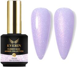 Everin Rubber Base Everin Amber Collection 17 - Bază rubber Lila Pastel cu Sclipici, HEMA & TPO Free, 15ml (AC17)