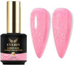 Everin Rubber Base Everin Amber Collection 06 - Bază rubber Roz Neon cu Fulgi Irizați, HEMA & TPO Free, 15ml (AC06)