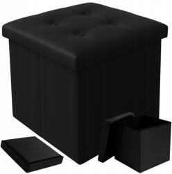 Ruhhy Összecsukható szék tárolóhellyel, öko bőrből, 39l, fekete (00025779)