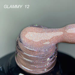 Everin Rubber Base Everin Soo Glammy 12 - Bază rubber Bej-Cafeniu cu Sclipici Holografic Fin, HEMA & TPO Free, 12ml (SOOG-12)