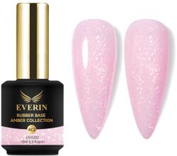 Everin Baza Rubber Roz Lăptos Everin Amber 02 15ml cu Fulgi Irizați (AC02)