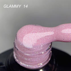 Everin Rubber Base Everin Soo Glammy 14 - Bază rubber Roz Candy cu Sclipici Holografic Fin, HEMA & TPO Free, 12ml (SOOG-14)