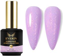 Everin Rubber Base Everin Amber Collection 08 - Bază rubber Lila Calduță cu Fulgi Irizați, HEMA & TPO Free, 15ml (AC08)